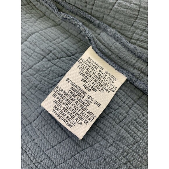 Eileen Fisher Textured Jacket Rayon Silk Blue Gray High Collar Womens Medium - Picture 10 of 12